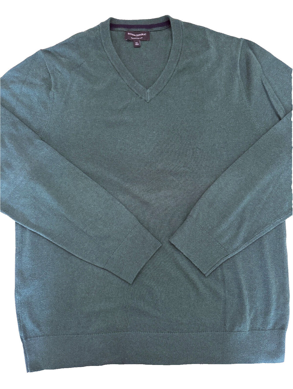 Banana Republic Men's V-Neck Premium Luxe Sweater XL Green